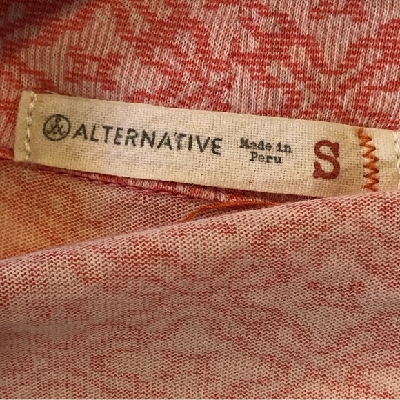 Alternative Apparel sweater very lightweight open draped front pink geometric S - Picture 6 of 8